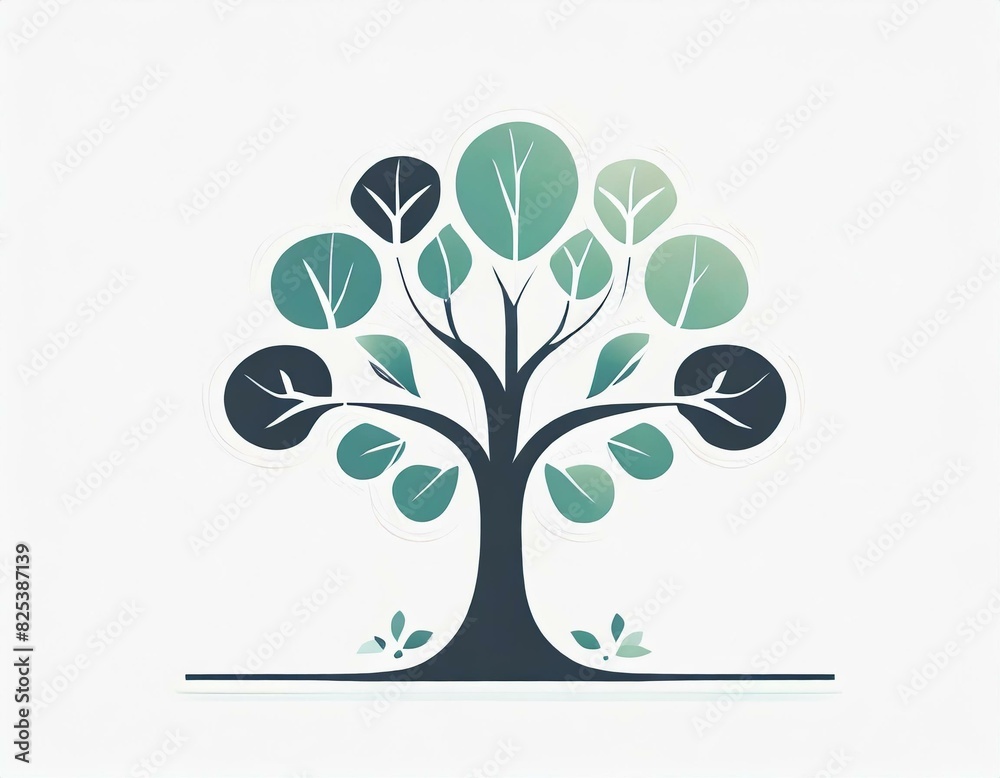 tree icon, vector image on white background, logo tree icon, vector image on white background, logo