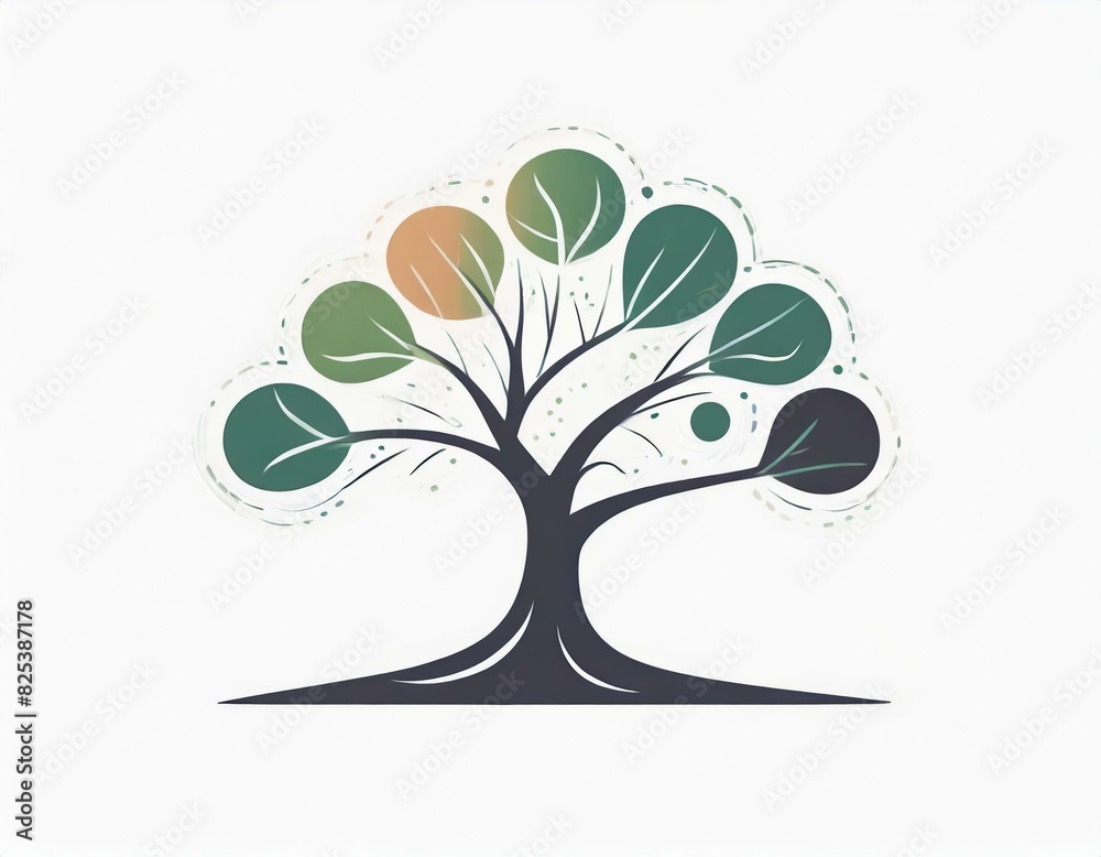 tree icon, vector image on white background, logo tree icon, vector image on white background, logo