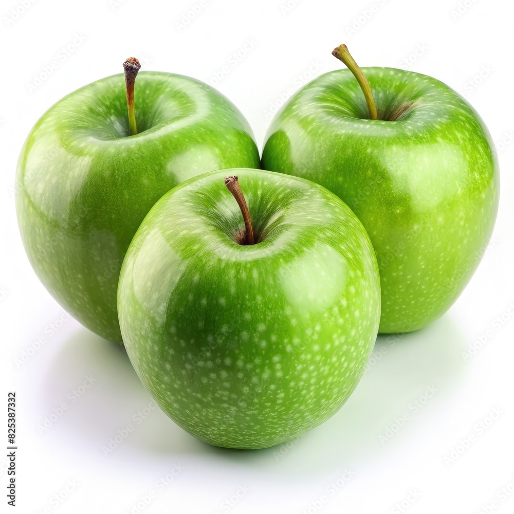 Three Green Apples Arranged Neatly. Generative AI Three Green Apples Arranged Neatly. Generative AI