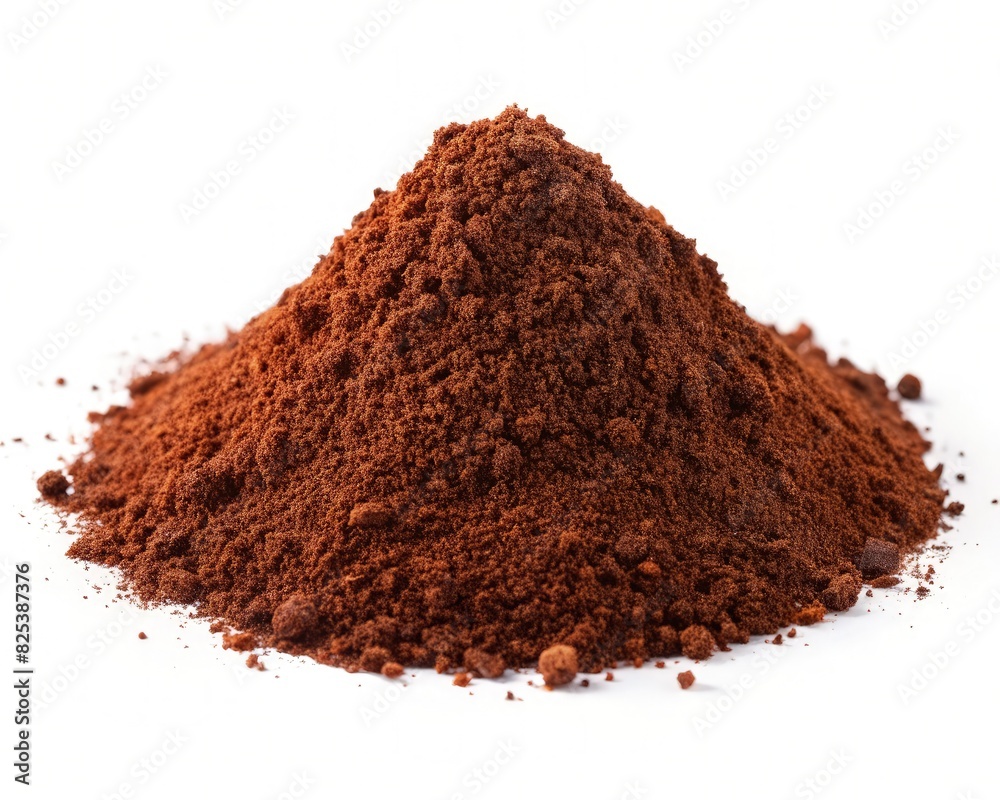 Pile of Cocoa Powder on White Background. Generative AI Pile of Cocoa Powder on White Background. Generative AI