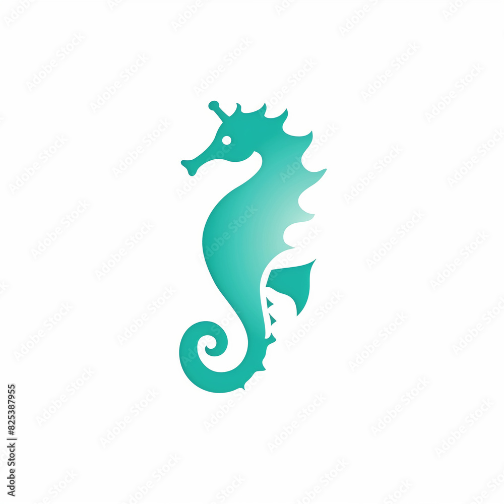 Seahorse Icon in Turquoise Gradient Minimalist Neumorphism Style Seahorse Icon in Turquoise Gradient Minimalist Neumorphism Style
