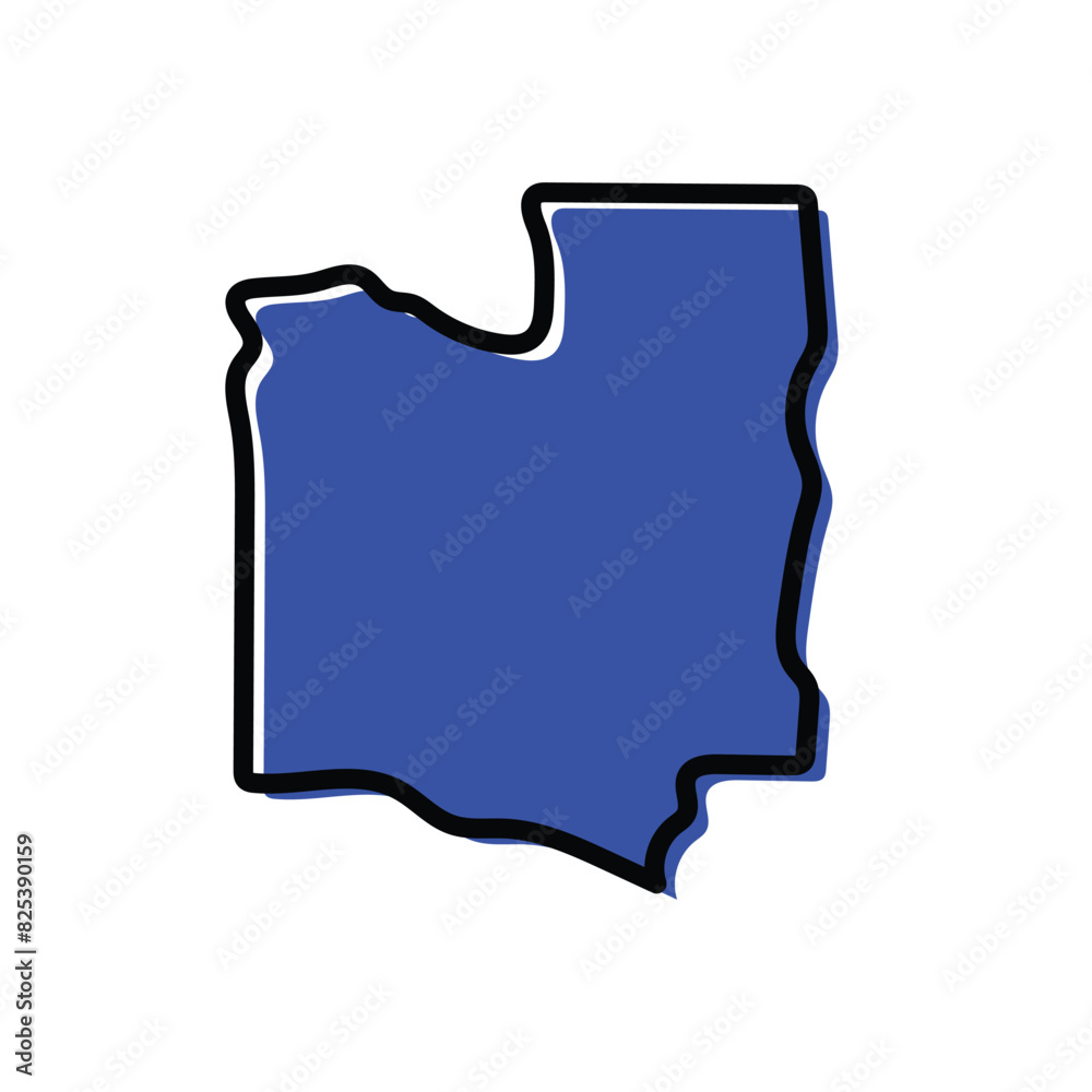 The Collines state map illustration of Benin country.