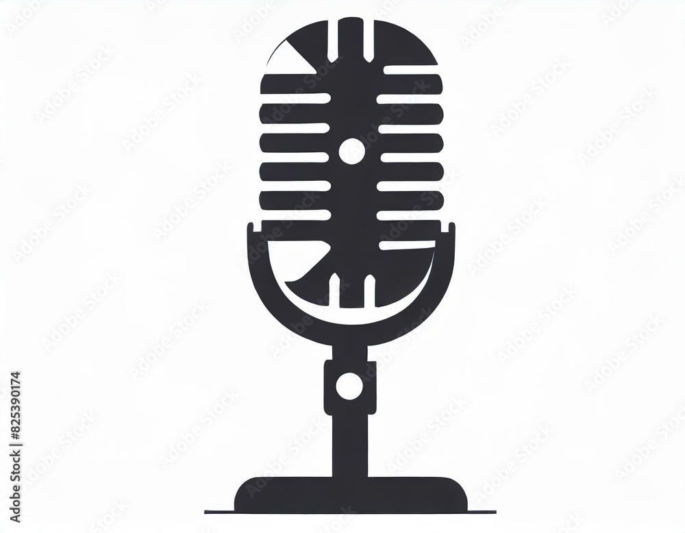 microphone icon, vector image on white background, logo microphone icon, vector image on white background, logo