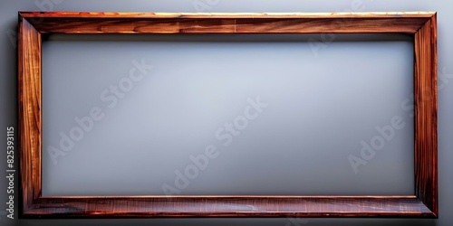 Wooden decorative frame for graphic design mockups with white empty background. Concept Wooden Frame, Graphic Design, Mockups, White Background, Decorative Frame photo