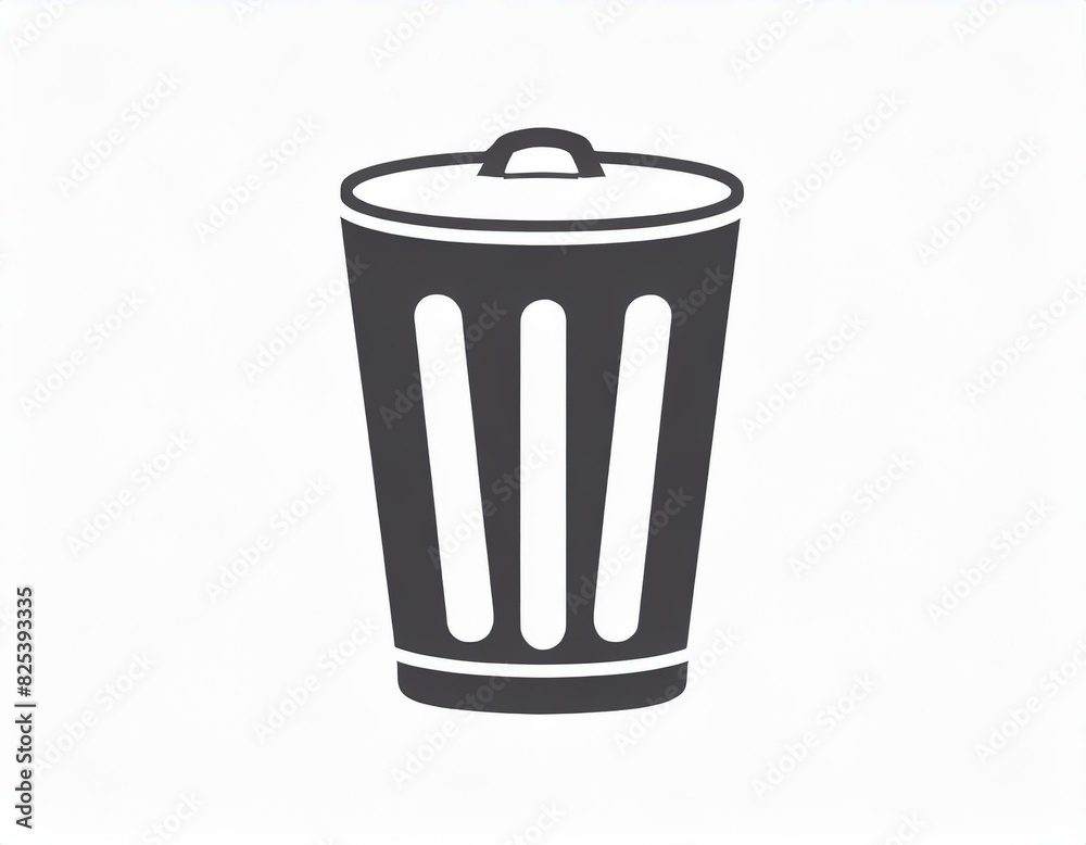 bin icon, vector image on white background, logo, trash bin icon, vector image on white background, logo, trash