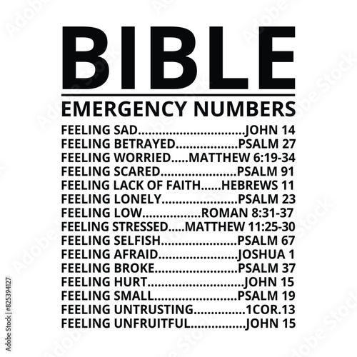 Bible emergency numbers
