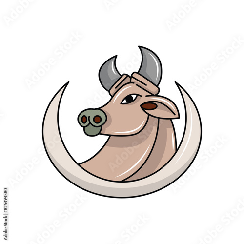 bull logo in simple style, modern sign template. solid color style,