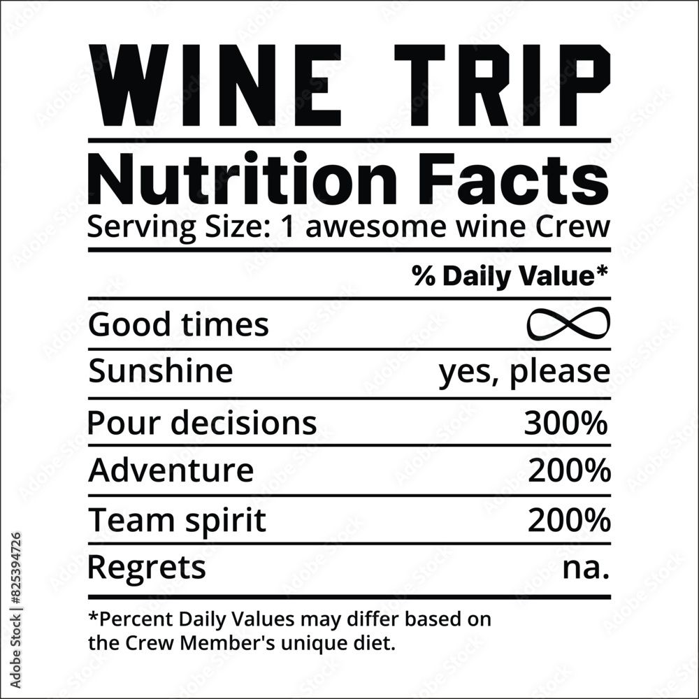 Wine trip nutrition facts, quotes, svg Wine trip nutrition facts, quotes, svg