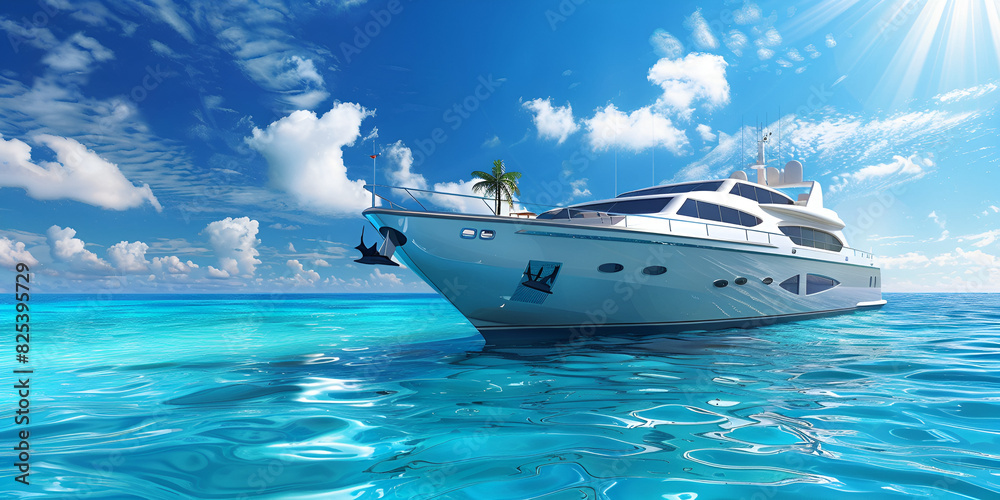 A Luxurious Yacht Amidst Tranquil Waters Where The Art Of Fishing Awaits