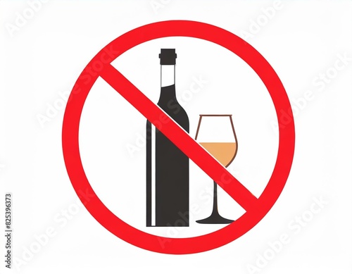 icon prohibiting drinking alcohol, vector image on white background, logo