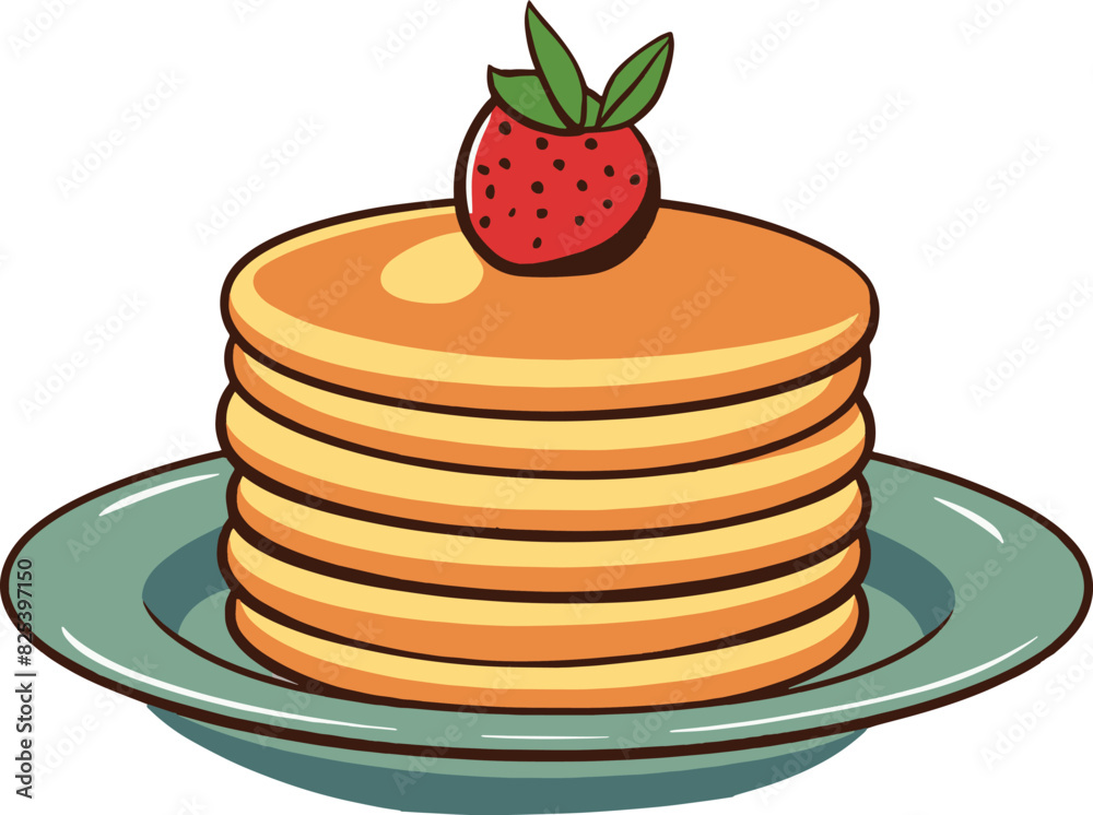 Delicious pancake Vector illustration On White Background. Delicious pancake Vector illustration On White Background.