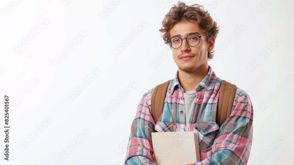 Portrait of a confident teacher with glasses, holding a book in a library, surrounded by bookshelves and warm lighting.
Portrait of a confident teacher with glasses, holding a book in a library, surrounded by bookshelves and warm lighting.