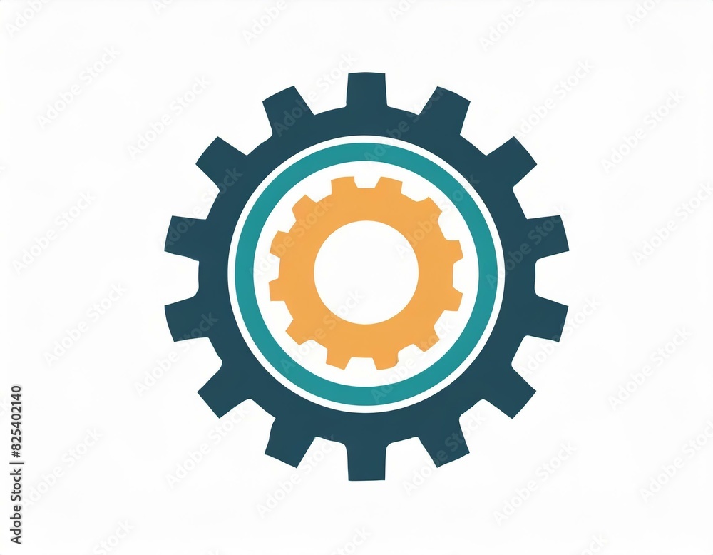 gear icon, vector image on white background, logo gear icon, vector image on white background, logo
