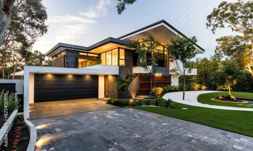 Modern exterior with driveway and a double storey