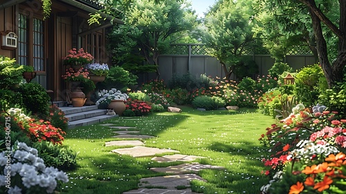 Fototapeta Naklejka Na Ścianę i Meble -  garden with flowers