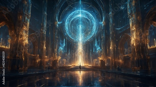 In a dazzling display of mythopoeic imagination, behold a wondrous creation of immaculate nanotechnology: a shimmering construct of ethereal circuitry and crystalline structures