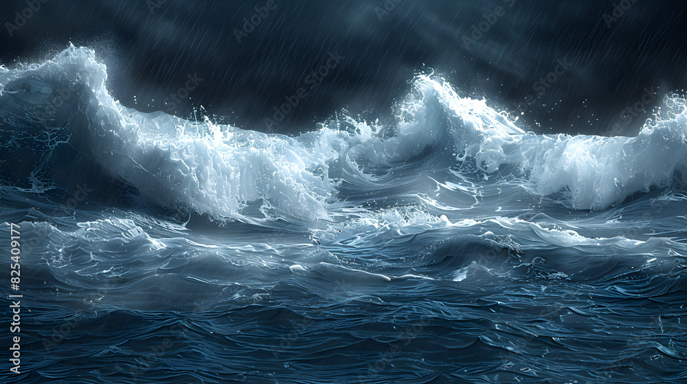 Waves in the ocean during a storm Waves in the ocean during a storm