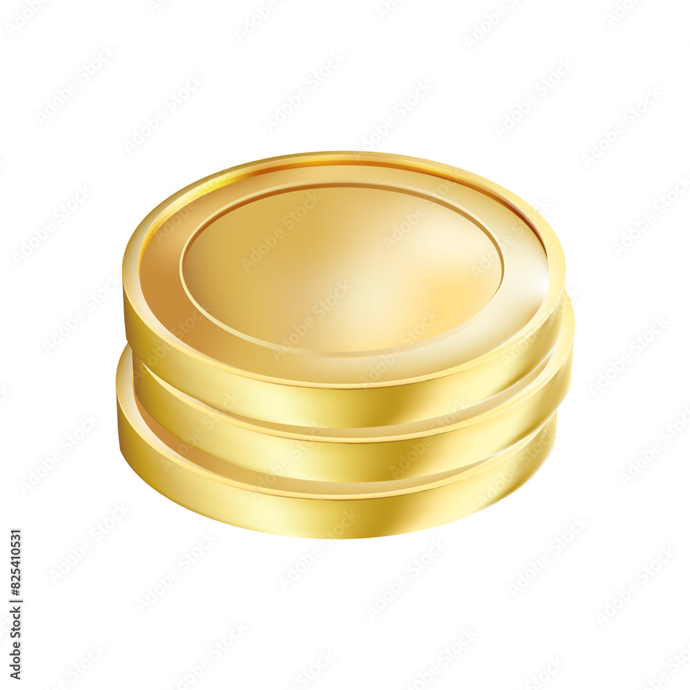 Vector golden coin without sign. Simple design. Isolated on a white background. Gold money. Vector golden coin without sign. Simple design. Isolated on a white background. Gold money.