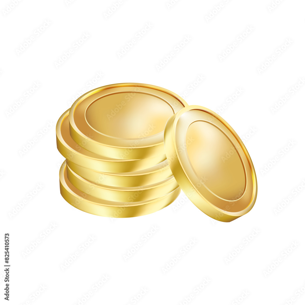 Vector golden coin without sign. Simple design. Isolated on a white background. Gold money. Vector golden coin without sign. Simple design. Isolated on a white background. Gold money.