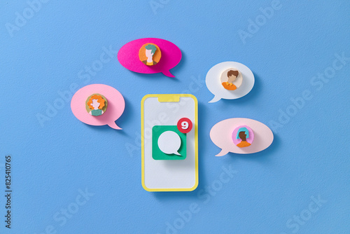 people typing message on smartphone chatting in mobile app chat