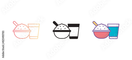 Rice icon design with white background stock illustration