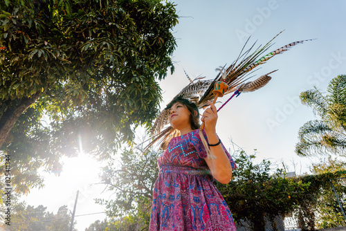 Pre-Hispanic Dancer in Mexico photo