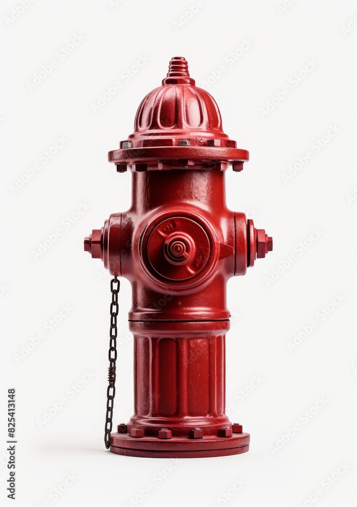 Red Fire Hydrant Secured With Chain Red Fire Hydrant Secured With Chain