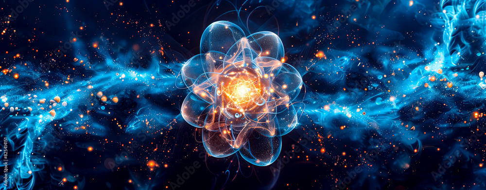 Obraz premium Abstract background with an energy flower. Vital energy, cosmos.