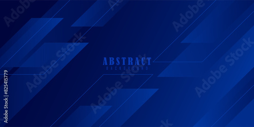 dark blue background with abstract square shape, dynamic and sport banner concept. Vector photo