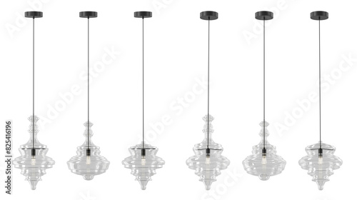 3d render Modern chandelier set . isolated on background .