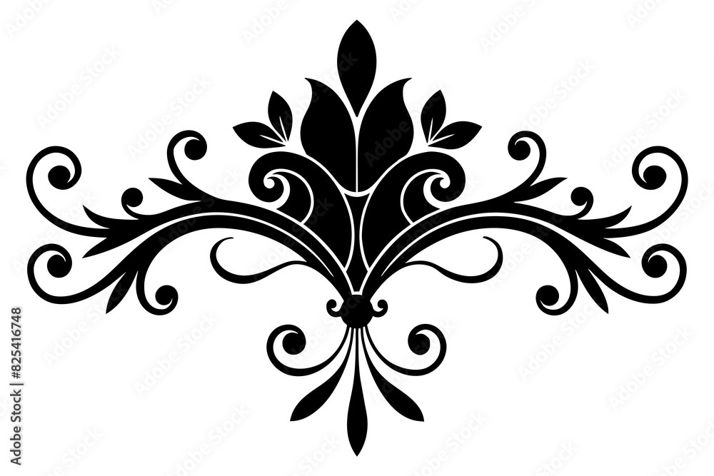 The shape of the flower is reminiscent of ornaments vector silhouette illustration