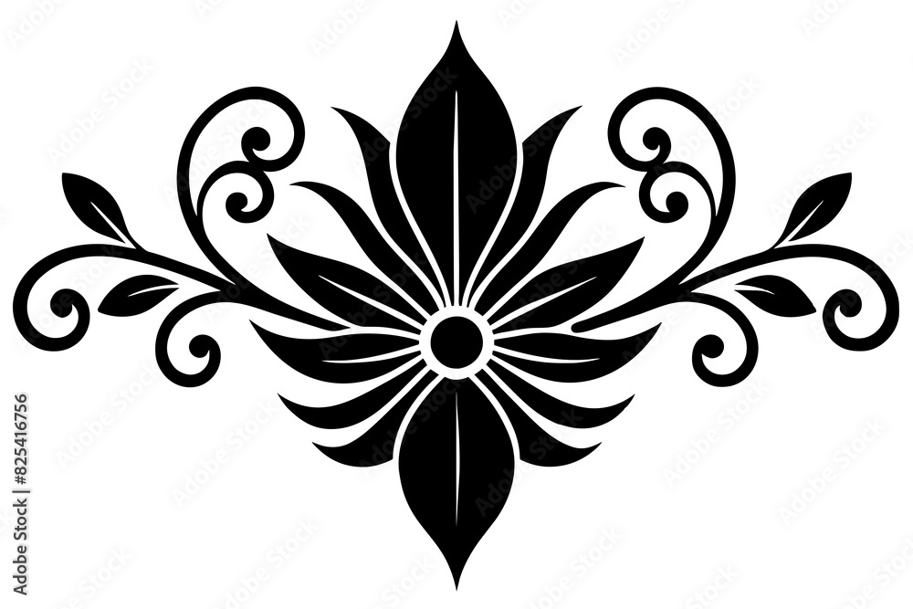 The shape of the flower is reminiscent of ornaments vector silhouette illustration The shape of the flower is reminiscent of ornaments vector silhouette illustration