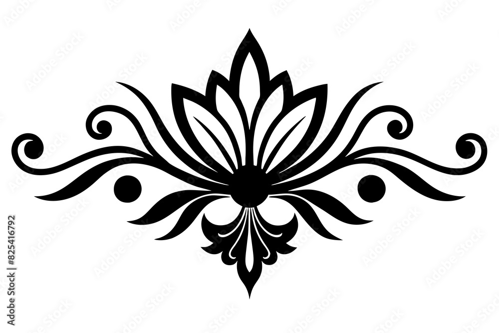 The shape of the flower is reminiscent of ornaments vector silhouette illustration The shape of the flower is reminiscent of ornaments vector silhouette illustration