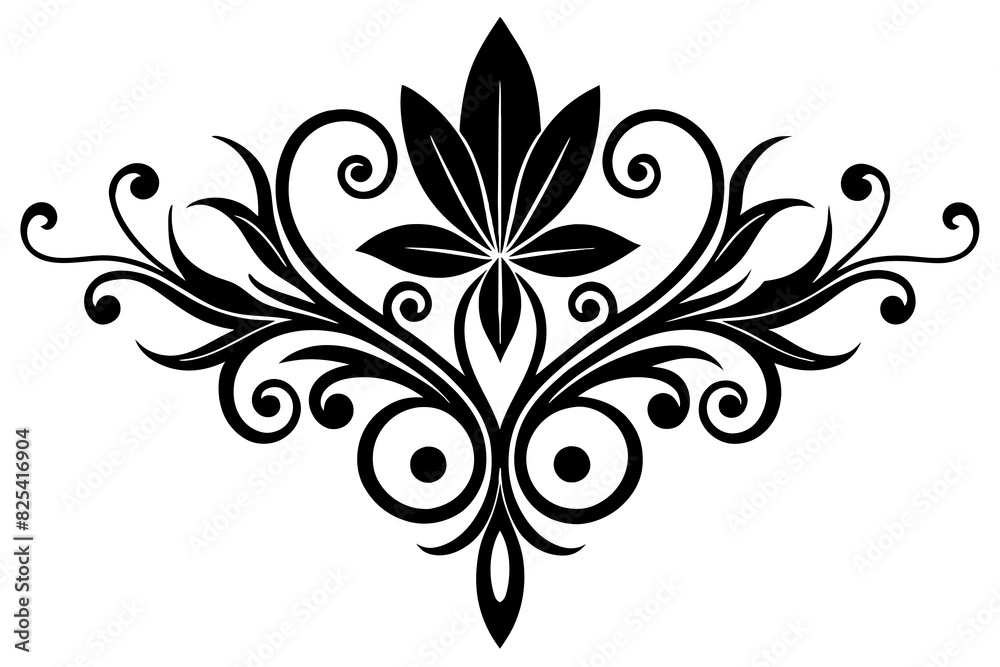 The shape of the flower is reminiscent of ornaments vector silhouette illustration