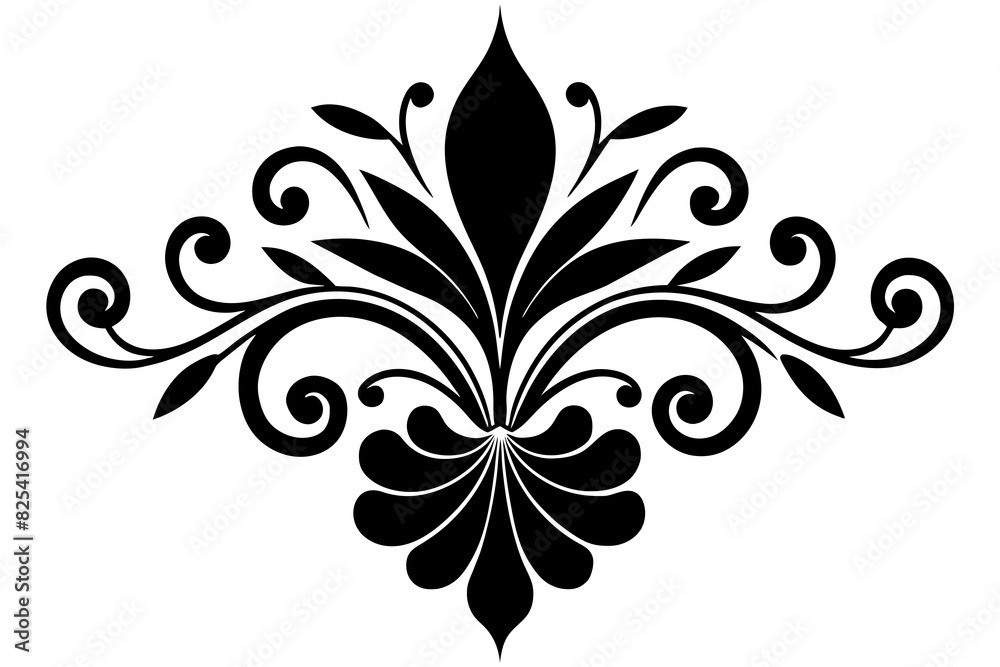 The shape of the flower is reminiscent of ornaments vector silhouette illustration The shape of the flower is reminiscent of ornaments vector silhouette illustration
