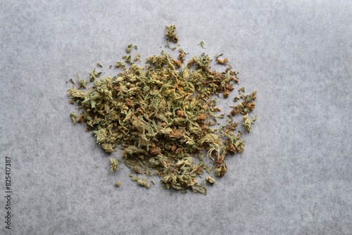 Dried Cannabis leaf photo