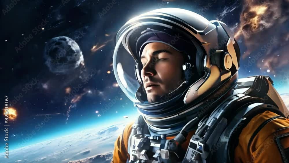 astronaut on distant alien planet background animation - 4k new stock video footage astronaut on distant alien planet background animation - 4k new stock video footage