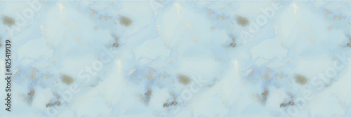 Vector Ink Marble. Foil Marble Watercolor. Modern Abstract Art Template. Gold Sea Paint. Light Elegant Watercolor. Blue Gradient Background. Metal Luxury Texture. Alcohol Ink Marble. Luxury Watercolor