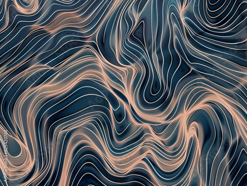Abstract wave pattern with fluid lines and organic shapes