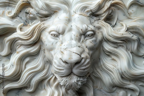 Lion artistic marble effect illustration sculpture