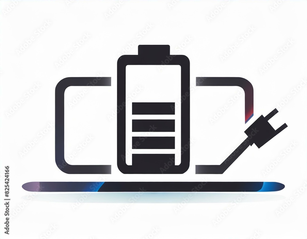 mobile battery charging vector icon on white background, logo