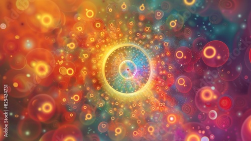 abstract image of a color and small circles around it