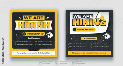 Recruitment advertising template. Recruitment Poster, Job hiring poster, social media, banner. 