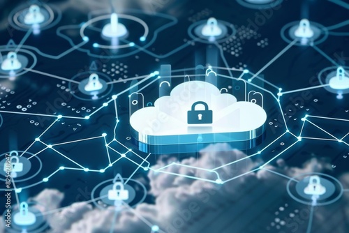 Innovative cloud security technology ensuring robust data protection, privacy, and secure access with advanced encryption methods