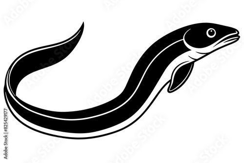 eel fish vector silhouette illustration