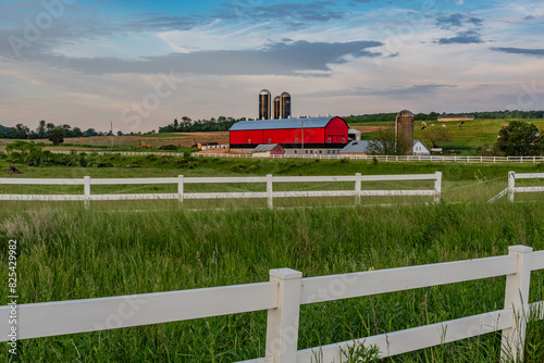 A Southern York County Farm at Sunset, Pennsylvania USA photo