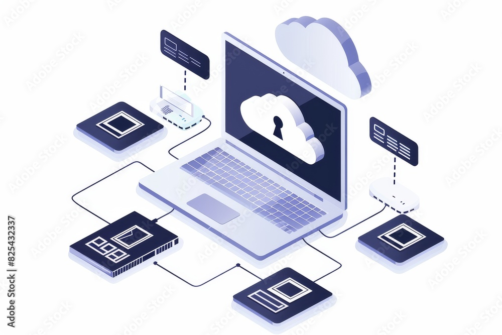 Advanced cloud computing technology providing secure data storage, privacy, and robust cybersecurity measures for businesses Advanced cloud computing technology providing secure data storage, privacy, and robust cybersecurity measures for businesses