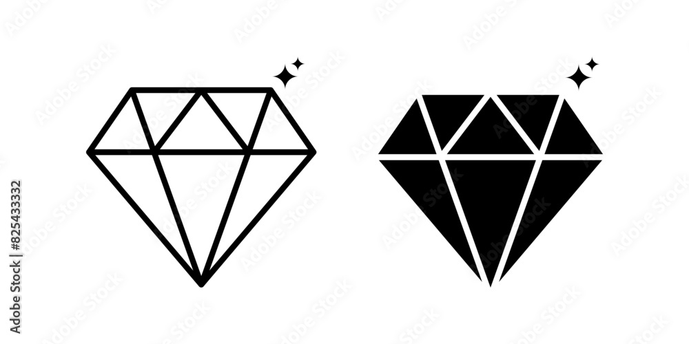 Diamond icon set. for mobile concept and web design. vector illustration Diamond icon set. for mobile concept and web design. vector illustration