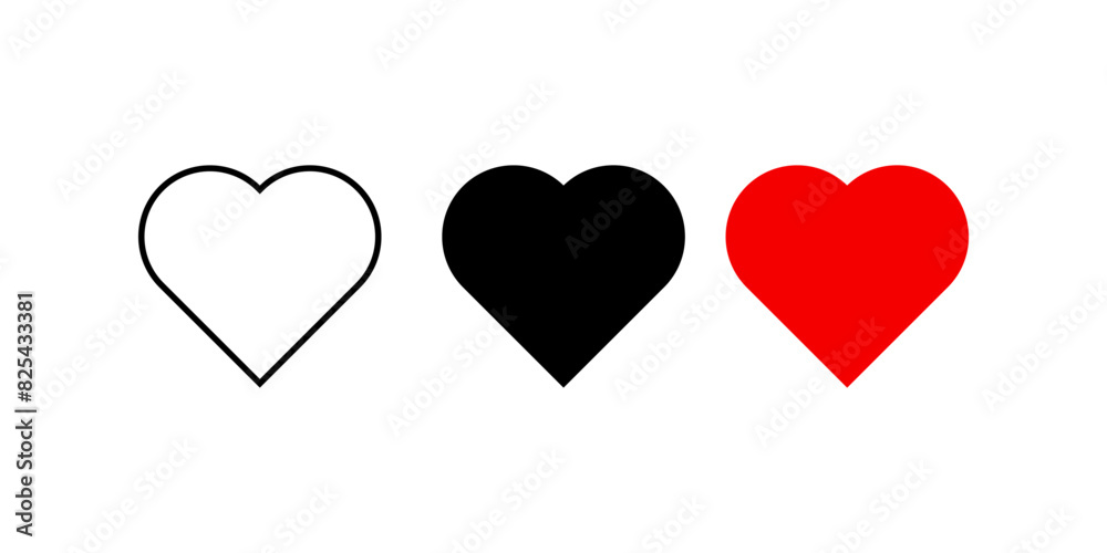 Heart icon set. for mobile concept and web design. vector illustration Heart icon set. for mobile concept and web design. vector illustration
