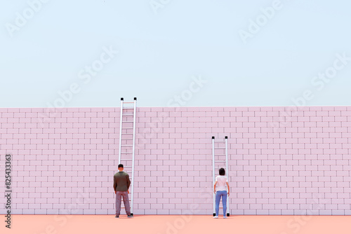 Inequality, gender, age, wealth gap concept 